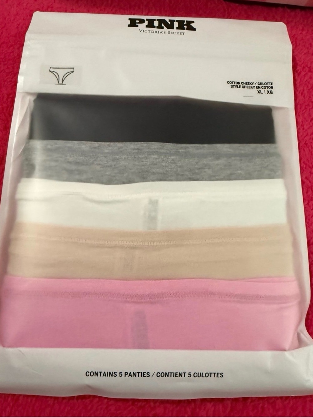 PINK 2- Package, COTTON CHEEKY
Each pack contains 5 pairs of panties.
Brand New - Picture 2 of 2